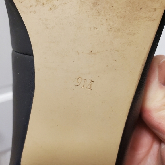 EC Talbots Edison Black Leather Flats, Scalloped Trim Classic Size 9M - Picture 8 of 12